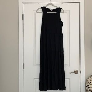JCREW Black maxi tiered dress